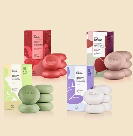 Kit Natura Tododia Sabonete em Barra Puro Vegetal (4 caixas)