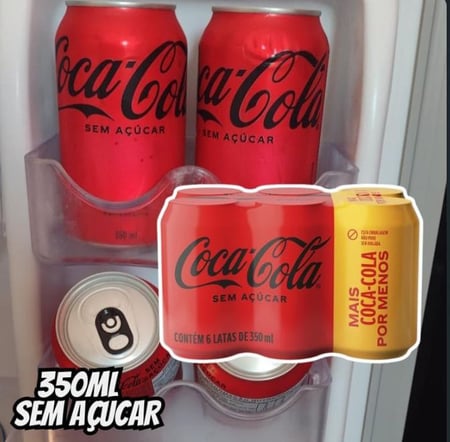 Pack de Coca-Cola sem Açúcar 350Ml 6 unidades