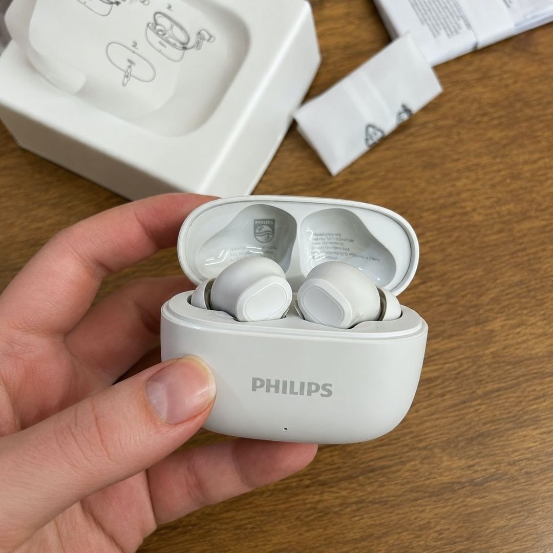 PHILIPS, Fone de Ouvido Sem Fio TWS, TAT1109WT/00, Bluetooth, Com Microfone, Até 24 horas de bateria, Branco