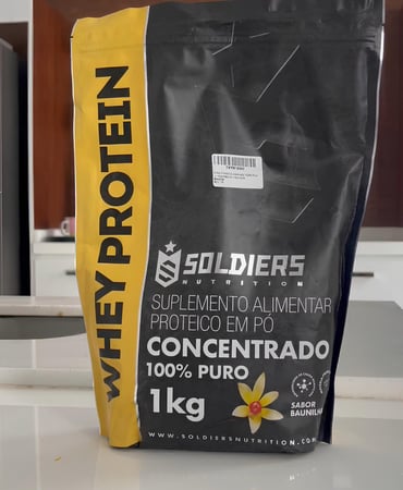 Whey Protein Concentrado 1kg Sabor Baunilha Soldiers Nutrition