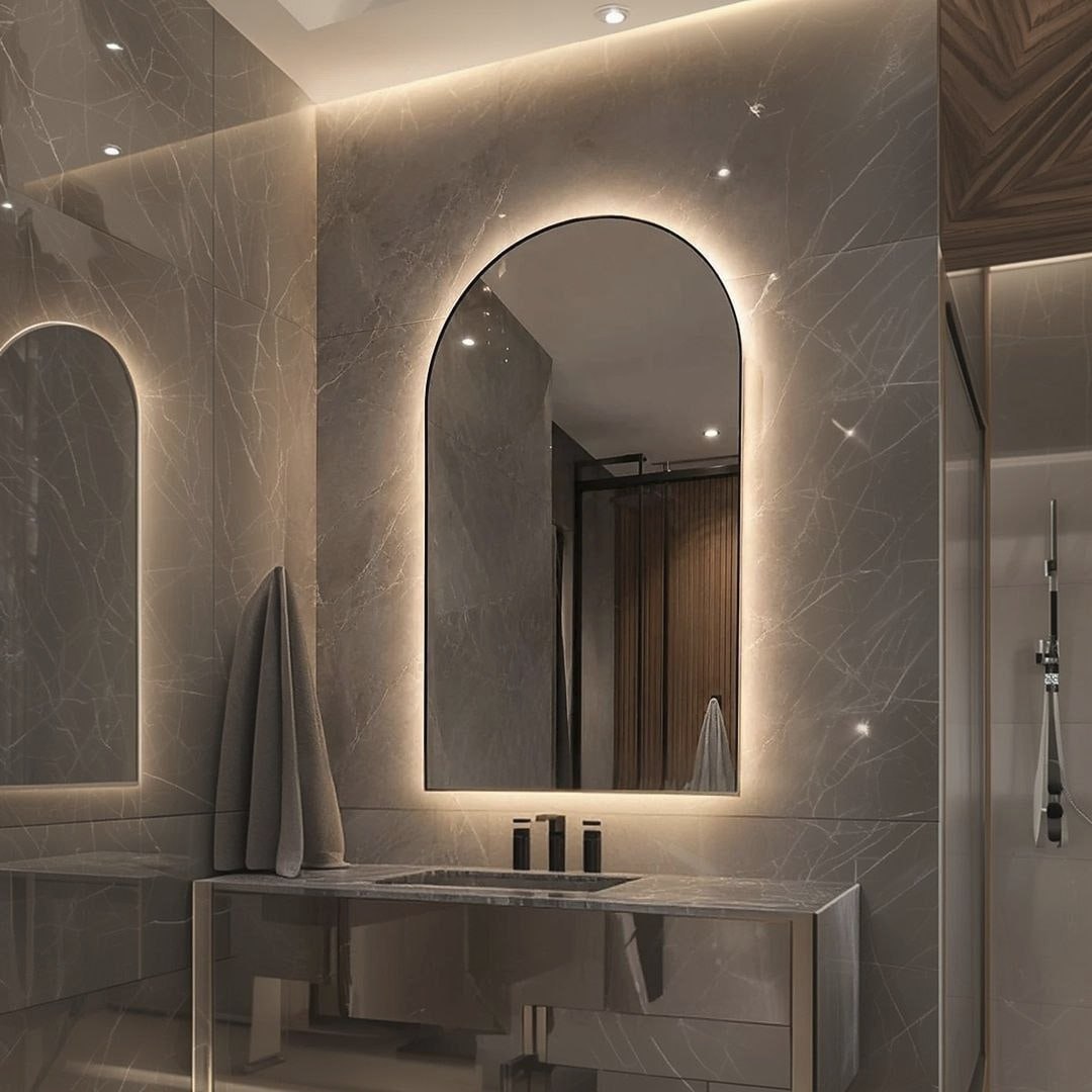 Espelho Orgânico Capela Led 44x64 Para Sala Quarto Banheiro Moldura Capela Led Frio