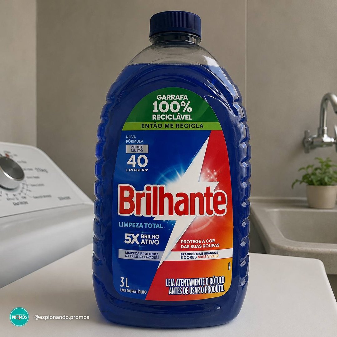 Brilhante Limpeza Total - Lava Roupas Líquido 3L