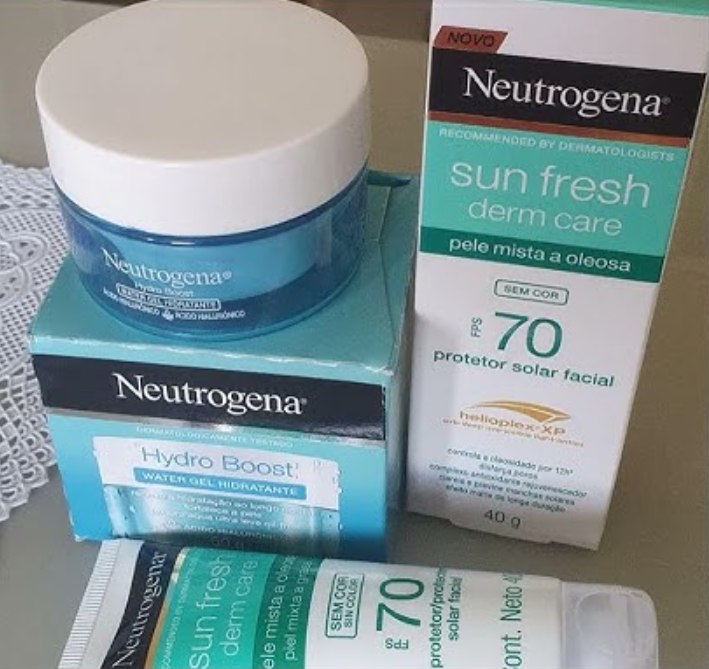 Kit Neutrogena Hidratante Facial Hydro Boost Water Gel 50g + Sun Fresh Protetor Solar Faci...