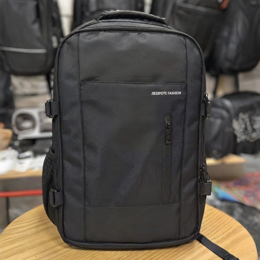 Mochila sem gênero, impermeável, reforçada, com capacidade ampliada de 30-42L, adequada para portátil, viagens diárias, cor preta