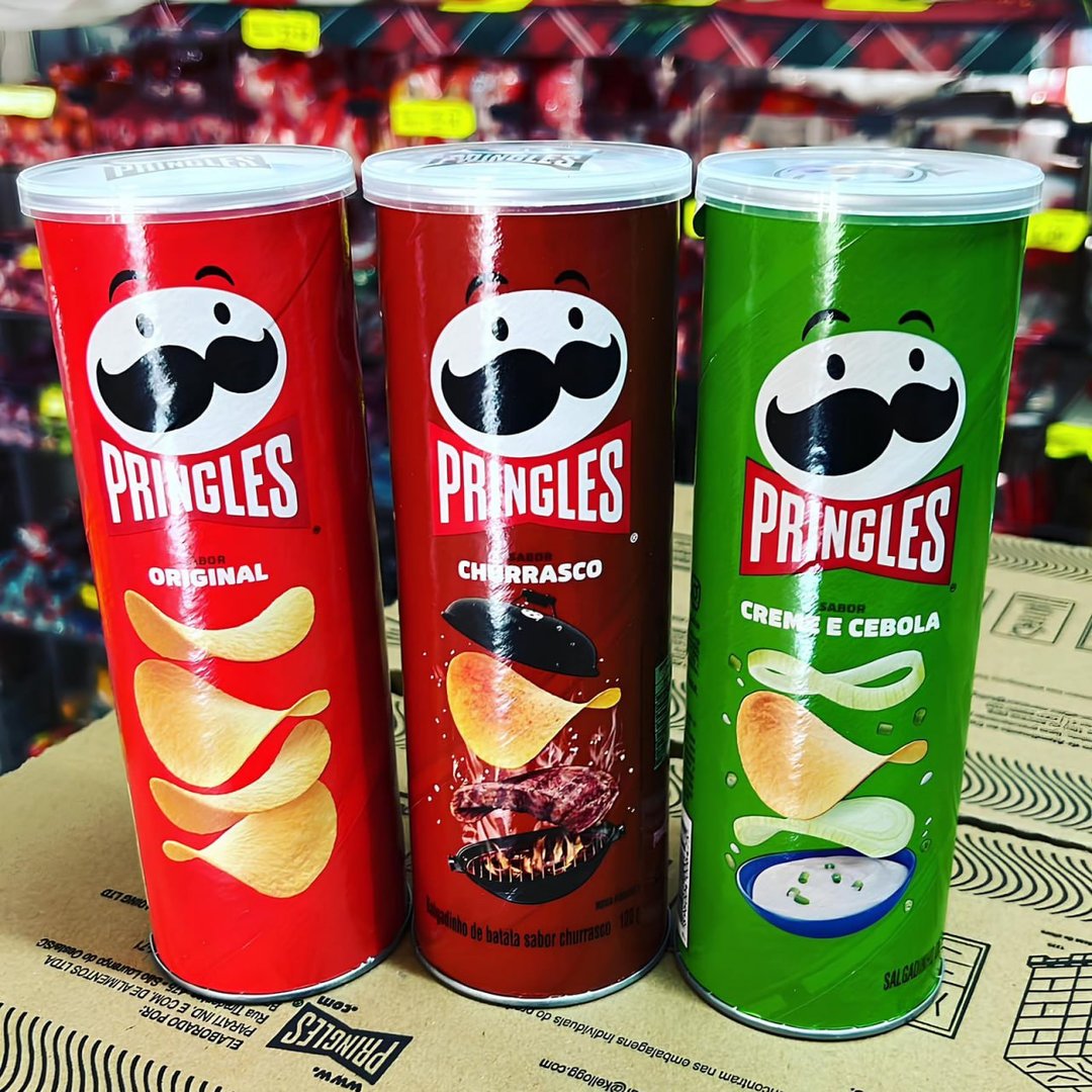 🤓Pringles Pack Promo Salgadinho de Batata Frita 3 Sabores - Original, Creme e Cebola e Ch...