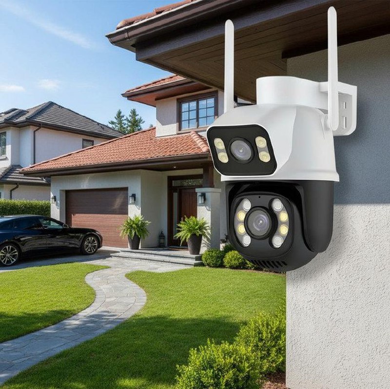 Câmera De Segurança A28b Wi-fi Smart Camera Dupla 3mp Icsee Branco