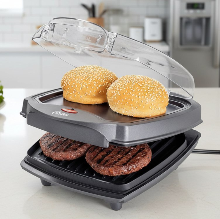 Grill Elétrico Oster Burguer 2 em 1 com Estufa, 110V, 1200W, OGRL500