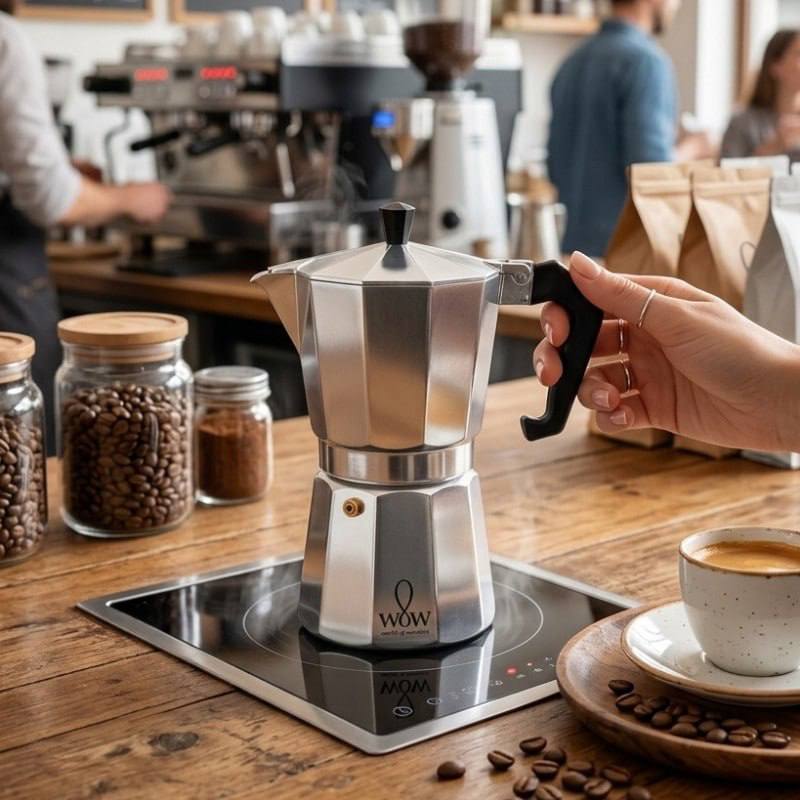 Cafeteira Italiana Premium 6 Xícaras De Alumínio Wow World Of Wonders Prateado