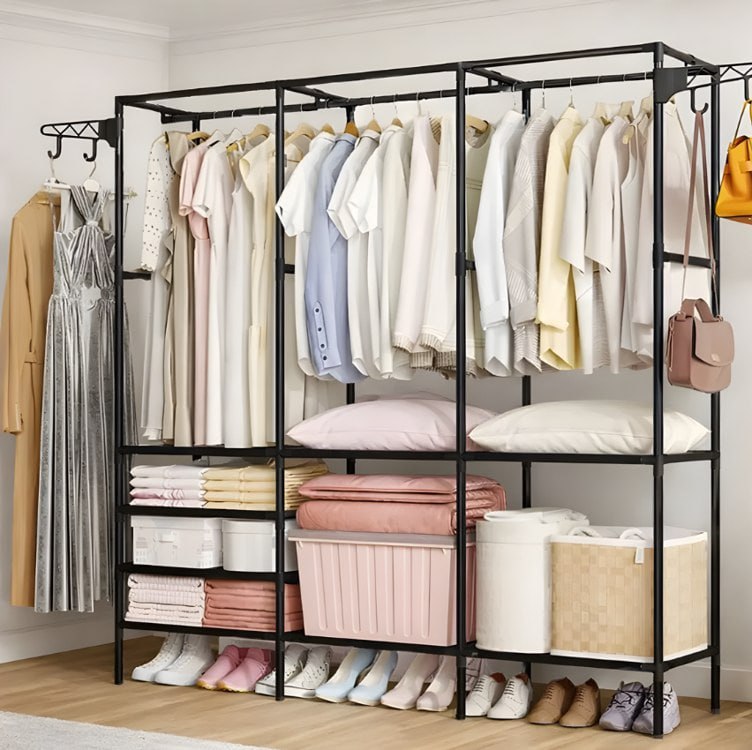 Guarda Roupa Dobravel Closet Aberto Organizador De Roupas Desmontavel E Arara Organizadora...