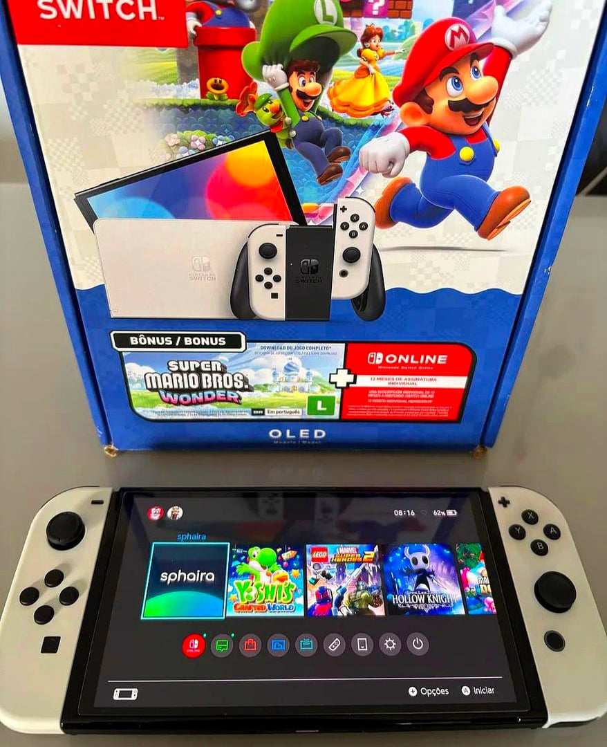 Bundle Nintendo Switch + Super Mario Bros. Wonder + 3 Meses de Assinatura Nintendo Switch ...