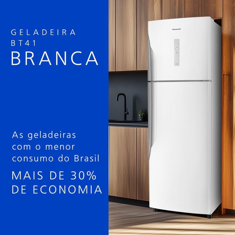 Geladeira Ideal+ Panasonic BT41 Frost Free Tecnologia Antibactéria 391L Branca - NR-BT41PD...