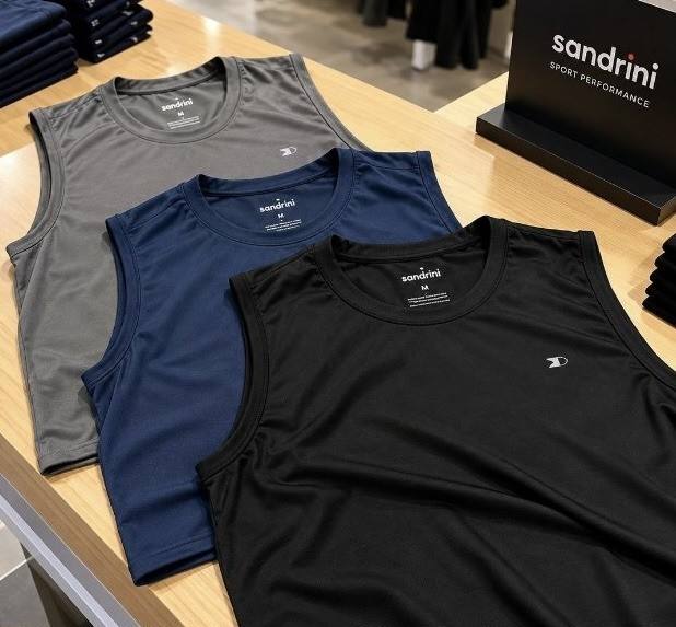 Kit 3 Regata Dry-fit Lisa Masculina Sandrini Academia Casual