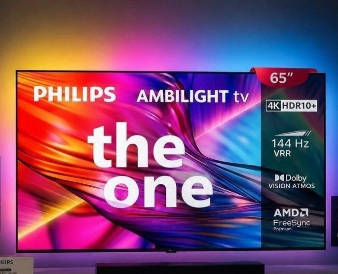 PHILIPS, Smart TV, Ambilight THE ONE 65" 4K 144 Hz, Titan OS, 65PUG8929/78, P5, DTS Play-Fi, Freesync, Dolby Vision e Atmos, 40 WRMS