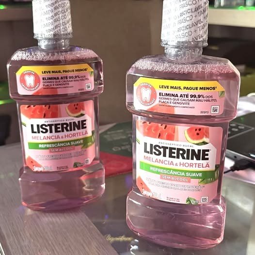 🤓LISTERINE® Melancia & Hortelã Enxaguante Bucal Sem Álcool, 500mL