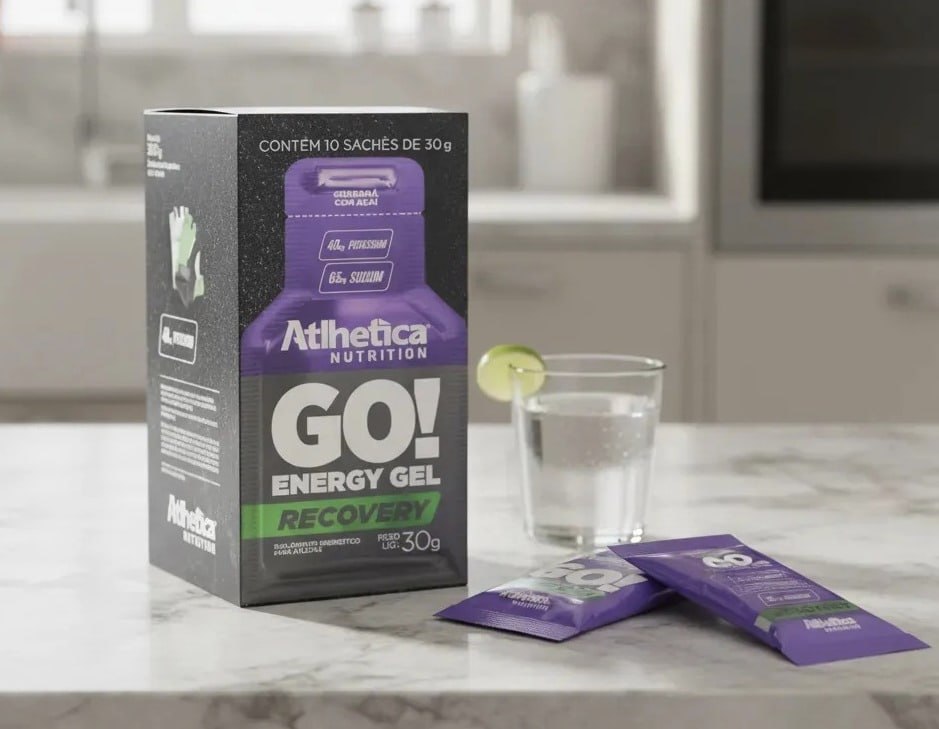 GO! Recovery Gel 10 sachês de 30g Atlhetica Nutrition Sabor Guaraná com Açaí