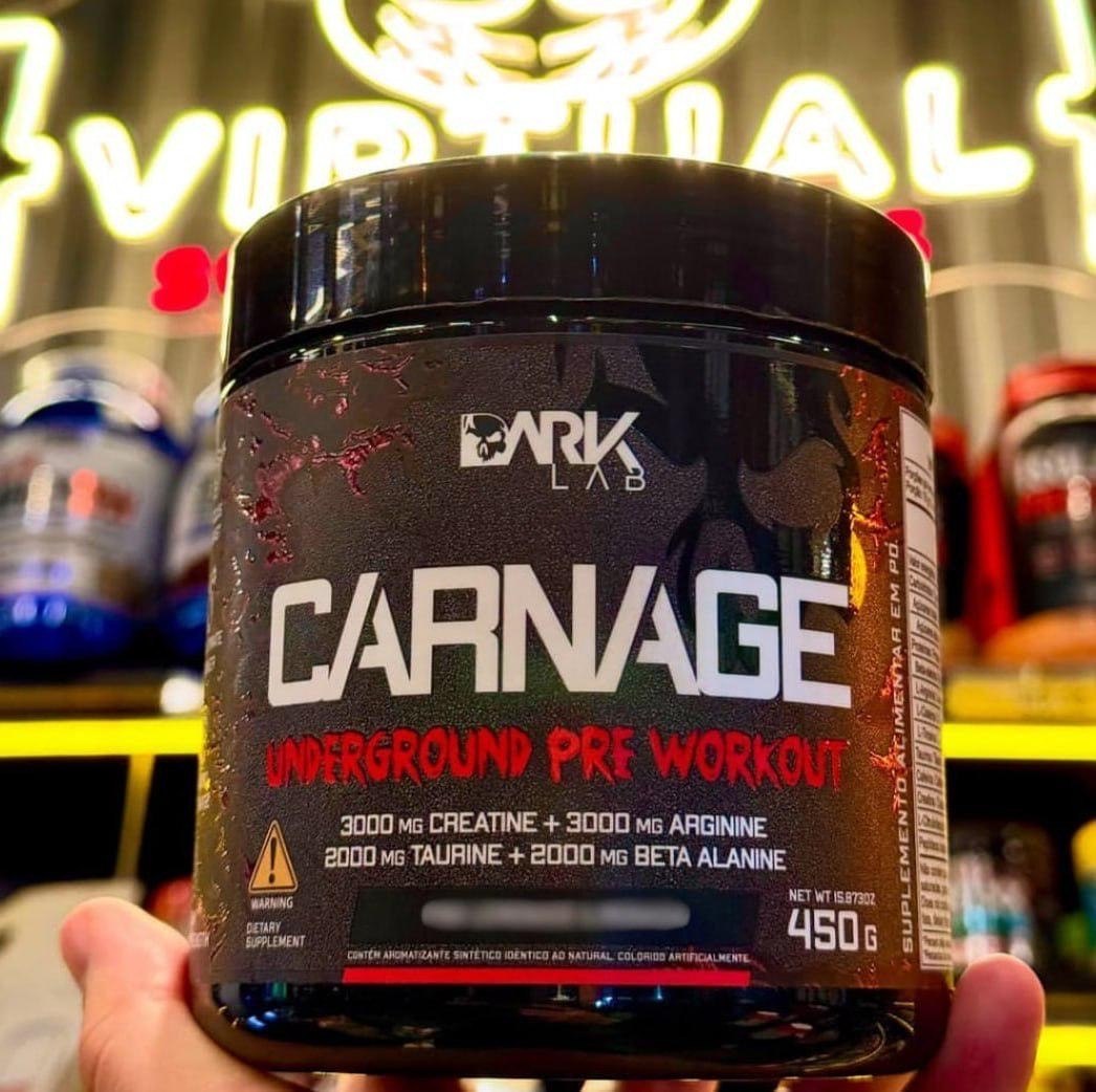 Pre Treino Carnage Uva 450g com Creatina Dark Lab
