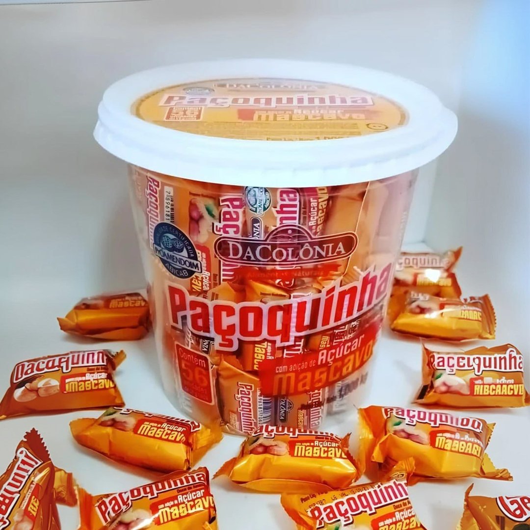Da Colonia Paçoca Rolha C/ Açucar Mascavo Pote C/56 Und Dacolonia