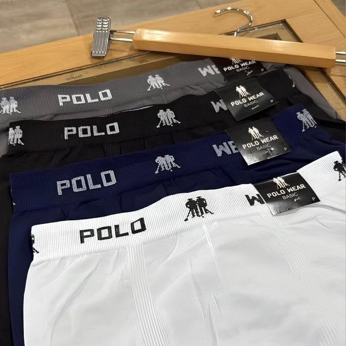 Kit 6 Cuecas Polo Wear Boxer Masculina Preta Preto Liso G