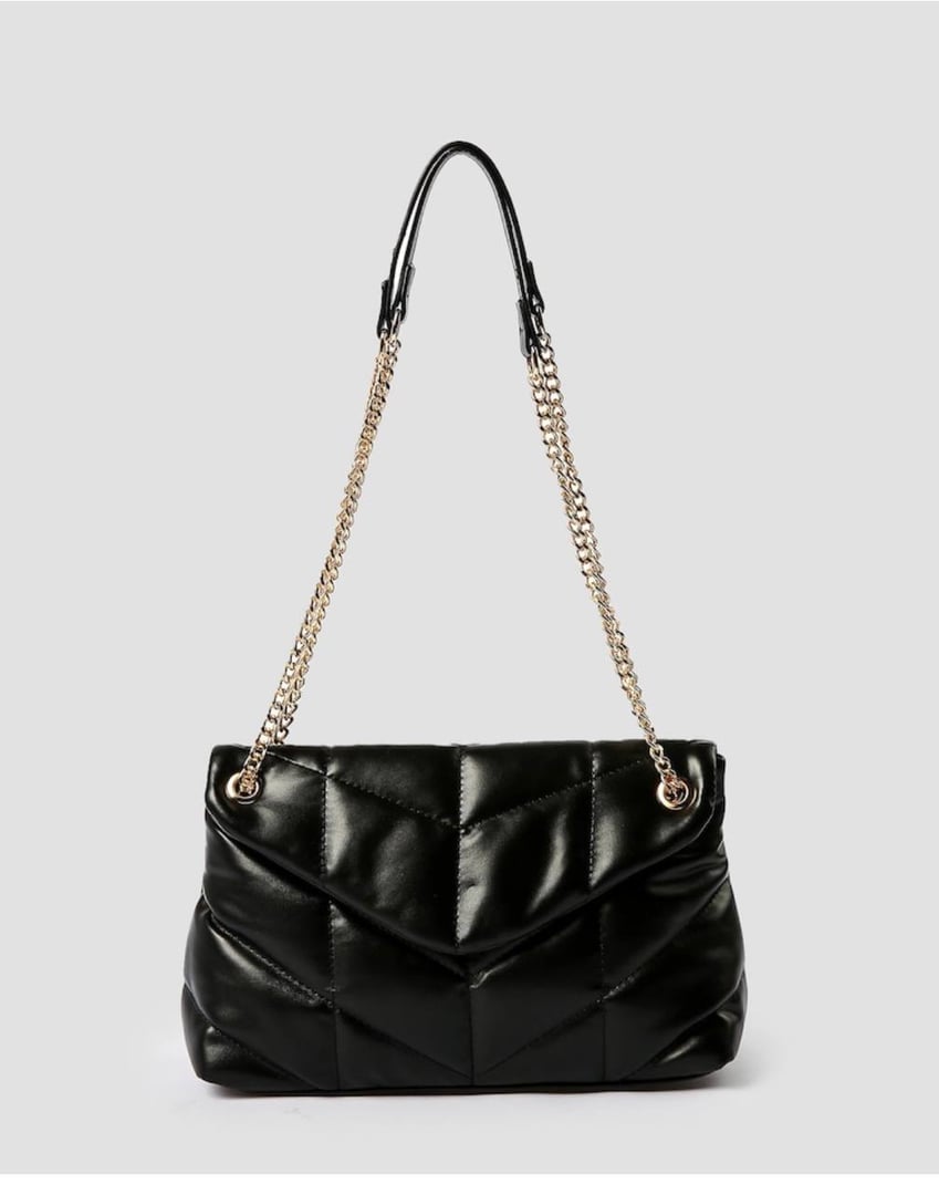 Bolsa feminina crossbody matelada envelope - Preto