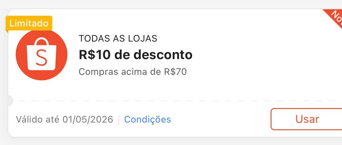 Cupom R$ 10 a partir de R$ 70