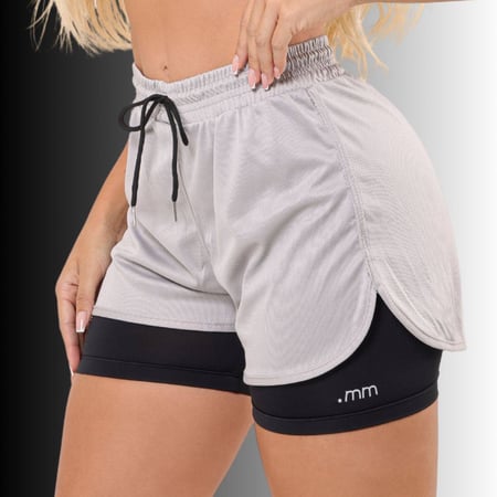 Short Duplo Compreensão Fitness Bermuda Academia Feminino