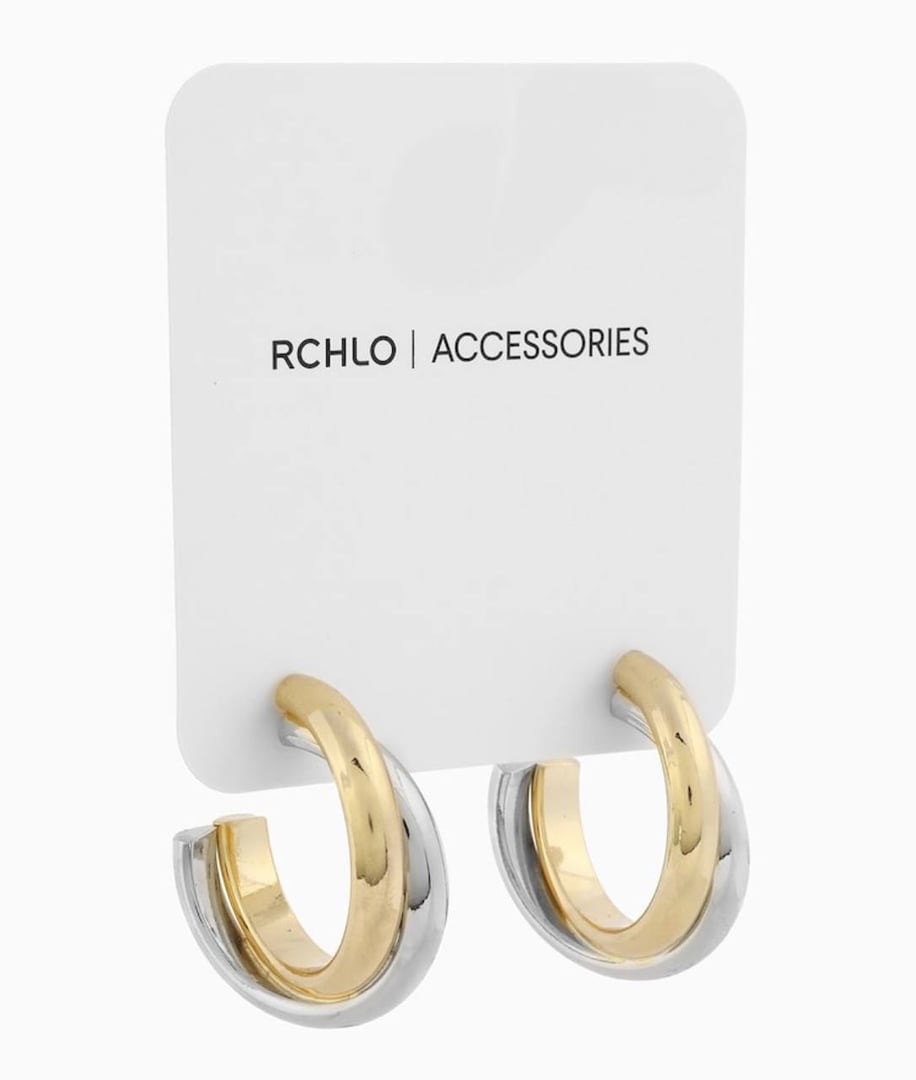 Brinco feminino argola dupla multicor