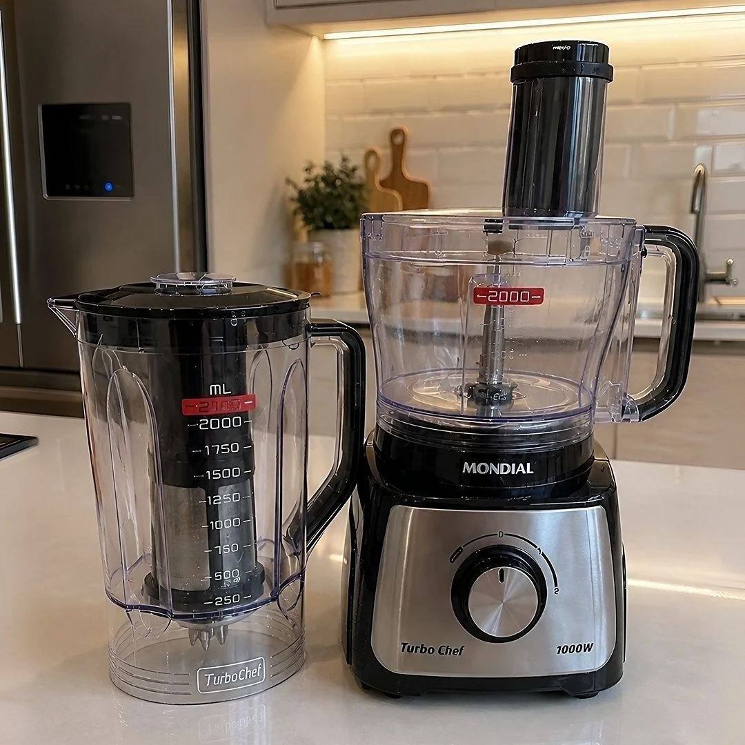 Multiprocessador de Alimentos Mondial Preto - Turbo Chef MPN-01-B 5 Funções 1000W