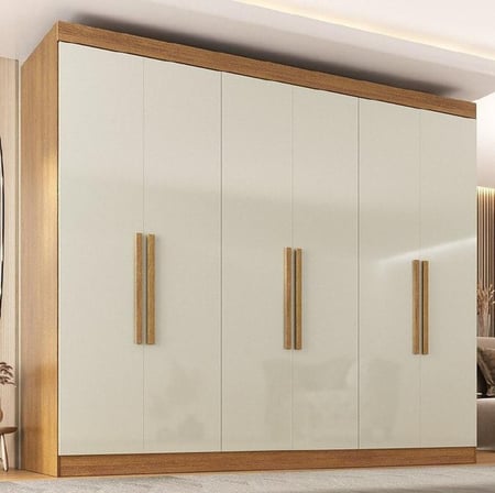 Guarda-roupa Casal 6 Portas 2 Gavetas Paris Ce