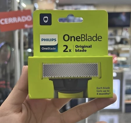Lâminas de reposição originais Philips OneBlade, para barbeador e aparador elétrico OneBla...