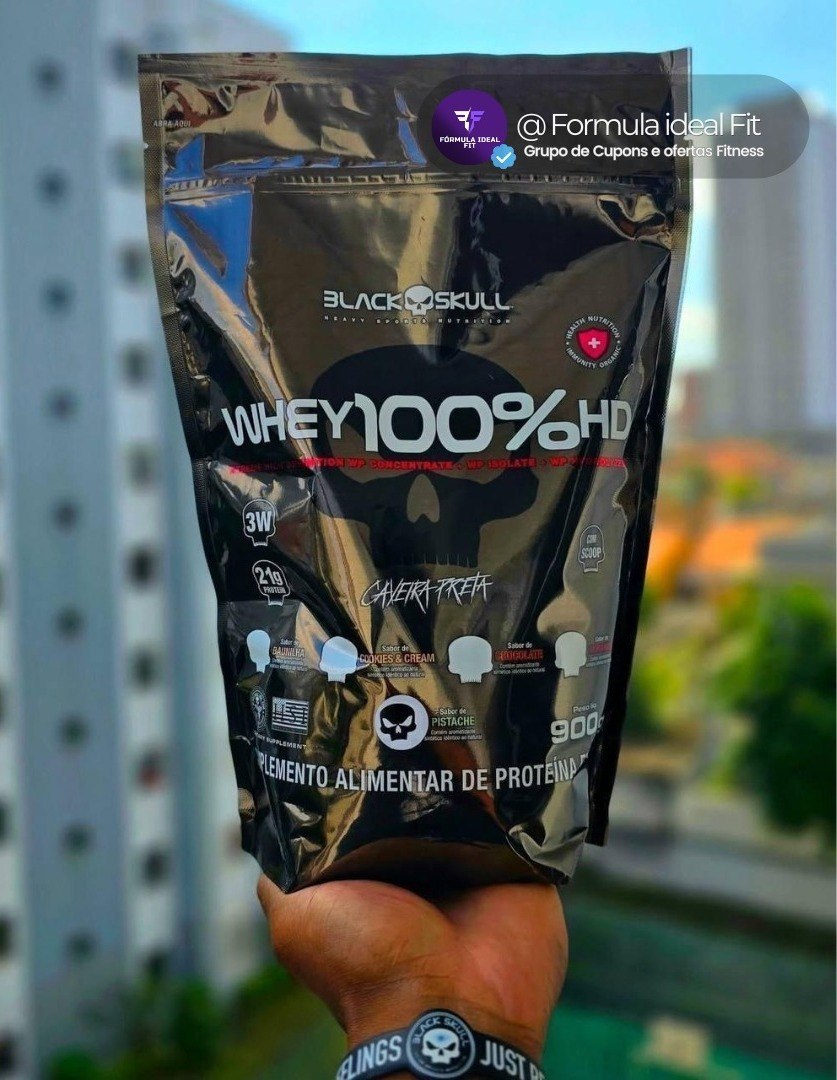Whey 100% HD Refil Black Skull 900g