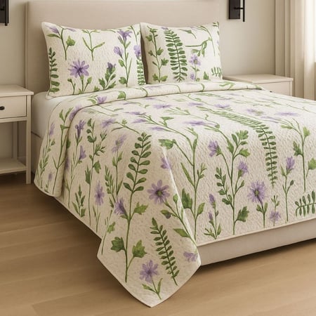 Kit Colcha Capri Cobre Leito Estampada 3 Peças Queen