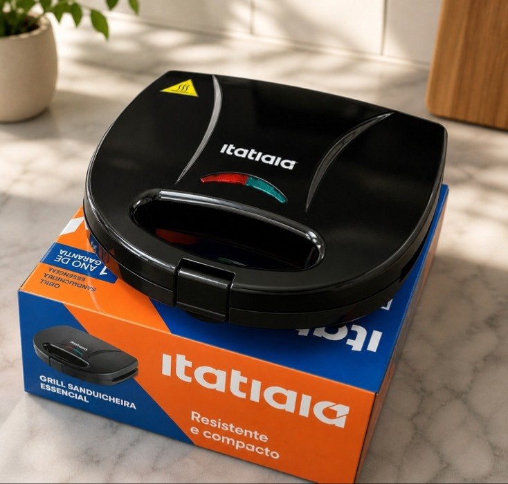 Sanduicheira Grill Itatiaia Essencial Antiaderente 750W Preto - 110v/220v
