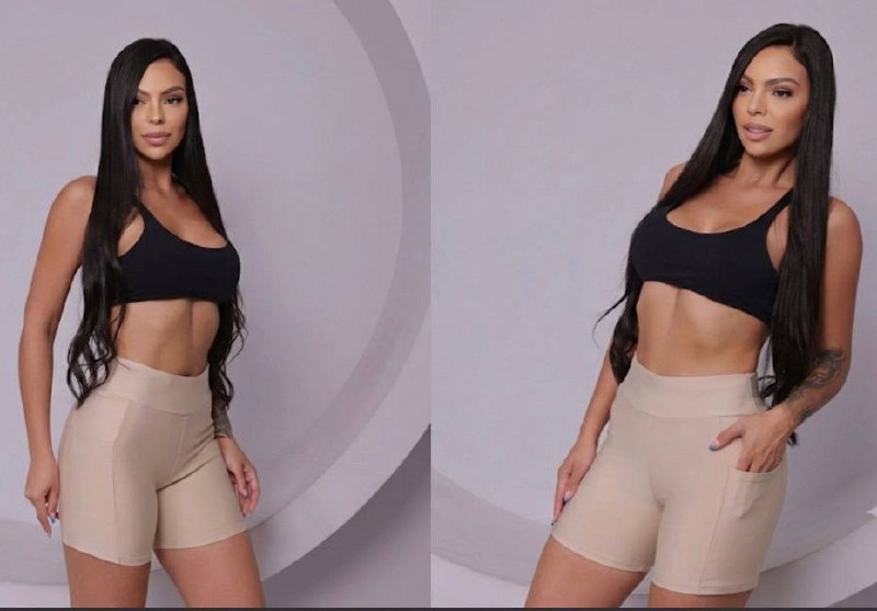 Shorts Academia Feminino Modeladora Com Bolso Proteção Uv50