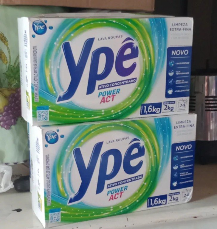 Lava Roupas em Pó Concentrado Tixan Ypê Power Act Caixa 1,6kg