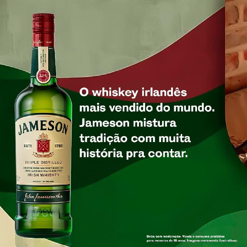 Jameson - Whiskey Irlandês, 750 ml