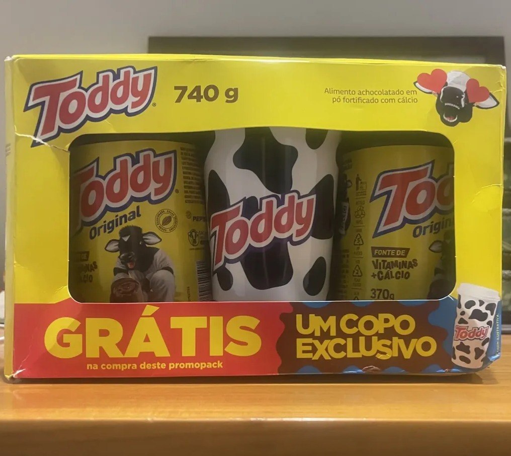 Kit 2 Achocolatados Pó Original Toddy 740g + Copo Exclusivo