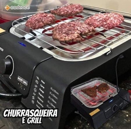 Grill Cadence Short Grill Quadrado 1200W