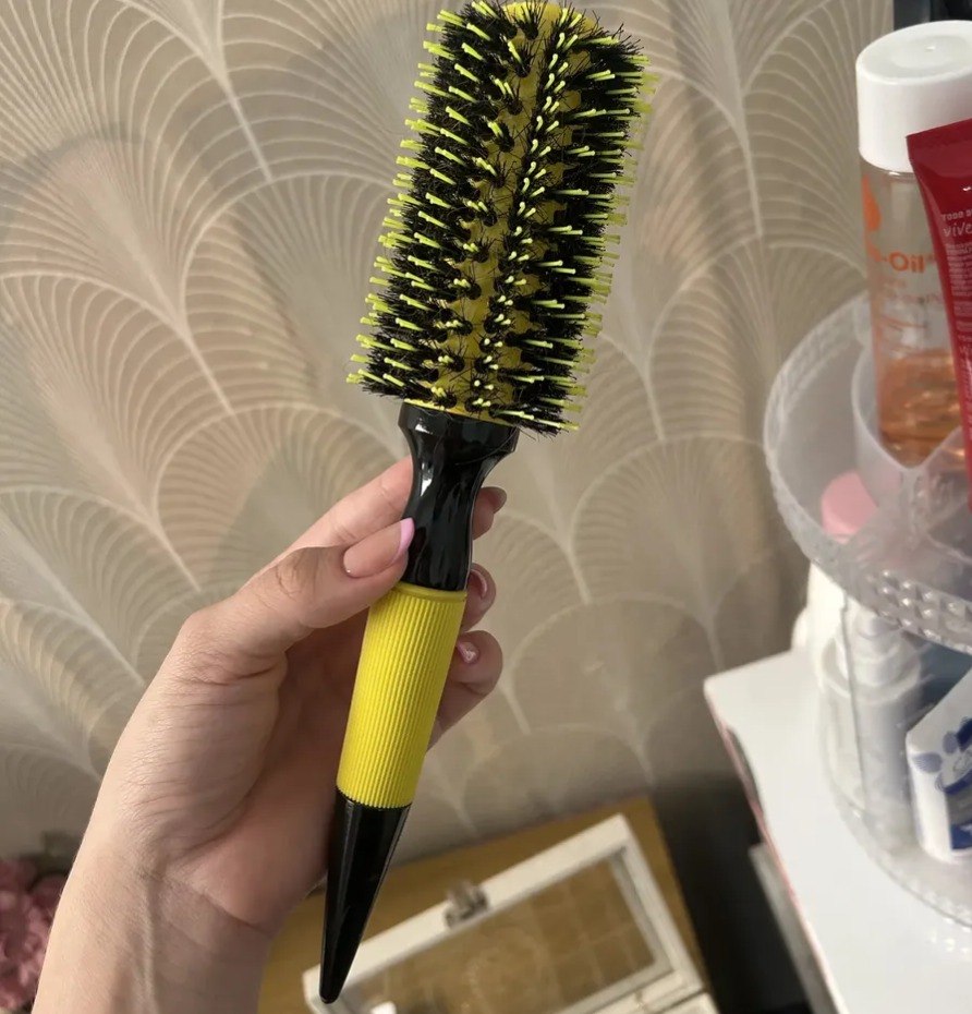 Escova Térmica Profissional Antiestática Cerdas Javali Pro Amarelo