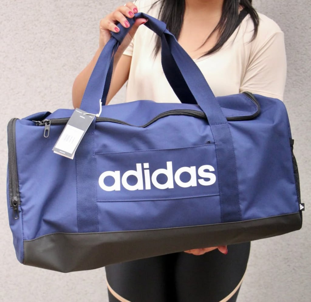 Mala Adidas Duffel Linear Treino e Academia 24L - Azul