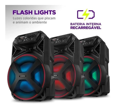 Caixa De Som Amplificada Bluetooth 250w Cm250 Cor Preto Mondial
