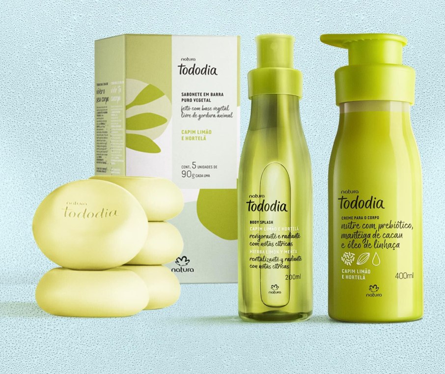 Kit Tododia Capim Limão e Hortelã com Sabonete, Hidratante e Body Splash (3 produtos)