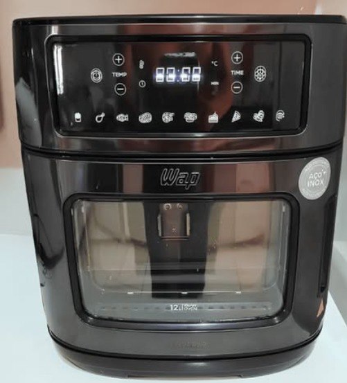 🤓Fritadeira Elétrica Air Fryer Oven Black INOX WAP WAOD2 12 Litros 4 em 1 Porta com Abert...