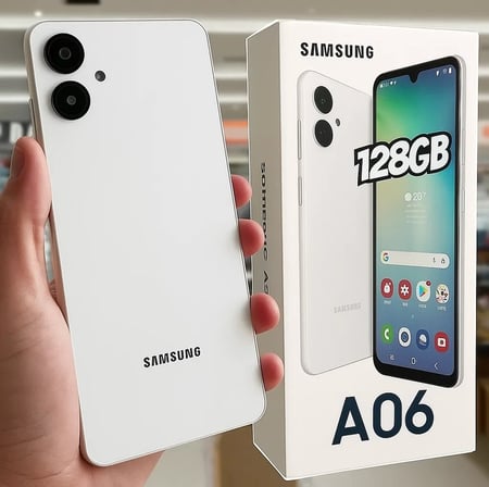 Smartphone Samsung Galaxy A06 128GB, 4GB RAM, Processador Octa-Core, Bateria de 5000mAh, T...