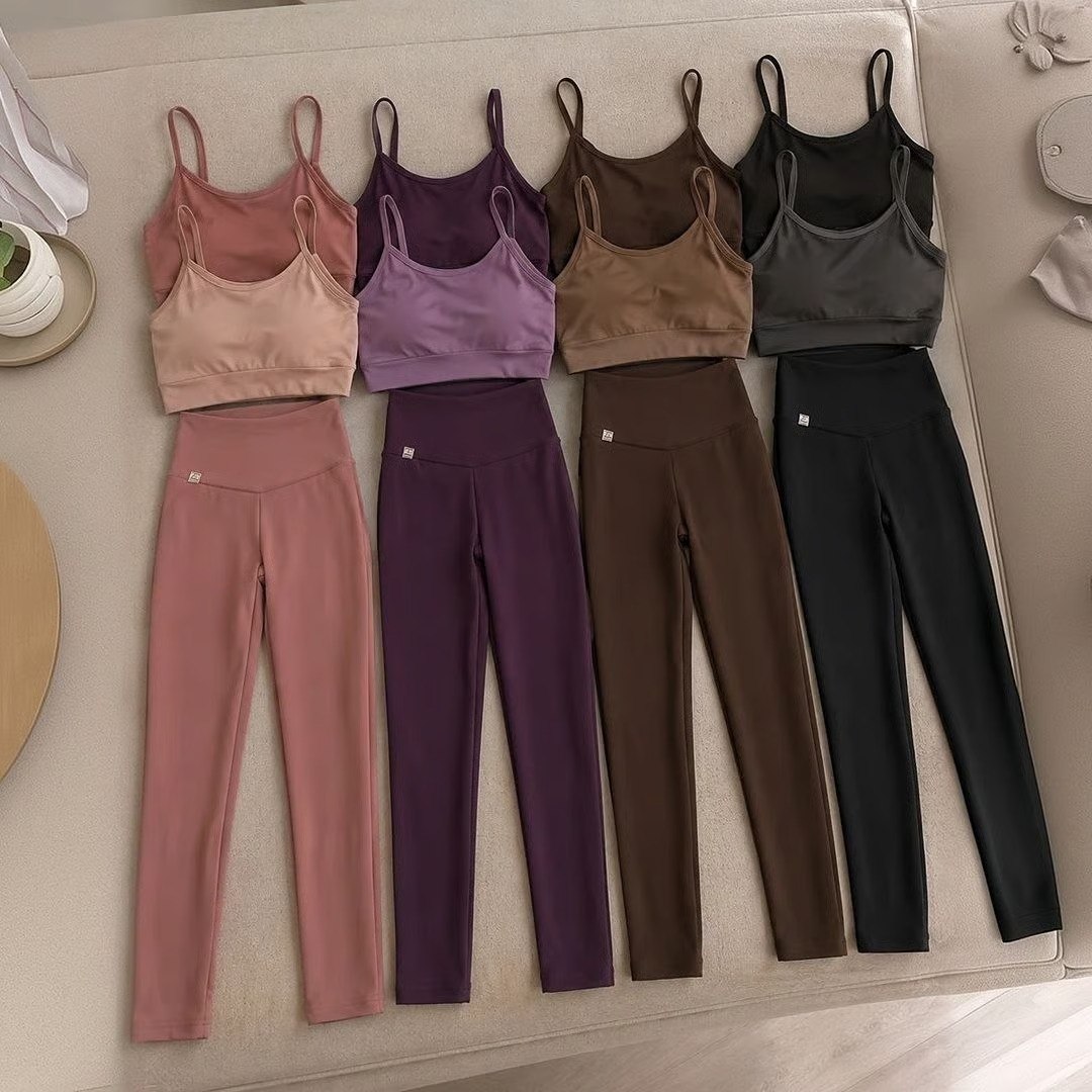 🤓Kit 3 Conjuntos 1 Calça Legging + 2 Top Alça Roupa Feminina