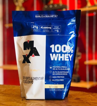 100% Whey Refil (900G) - Baunilha - Max Titanium