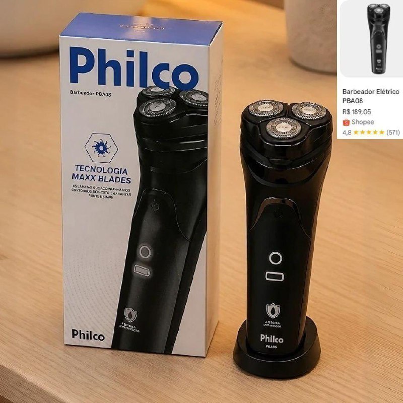 Barbeador Elétrico Pba08 À Prova Dágua Bivolt Philco