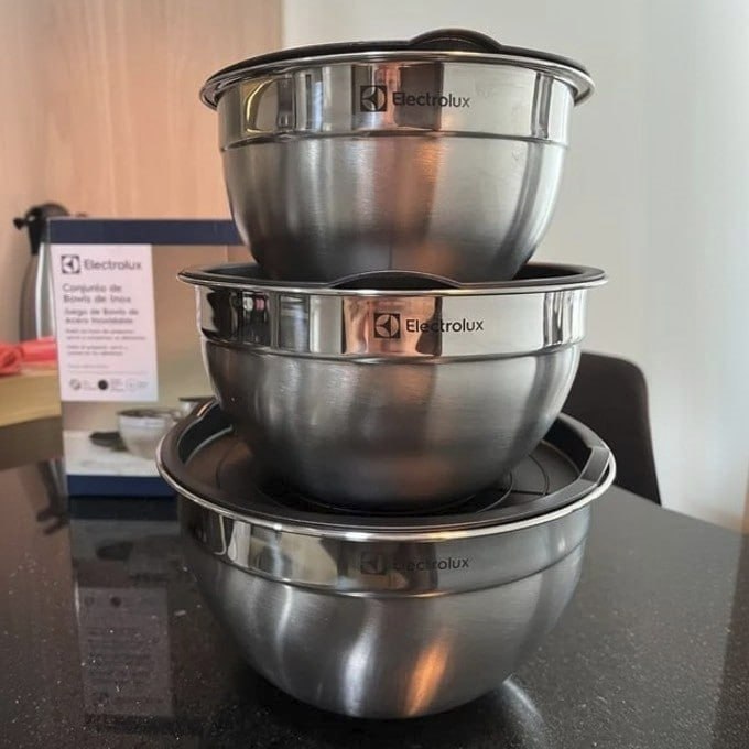 Conjunto de Bowls e Medidores de Inox 3 Peças Electrolux Multiuso 41049099