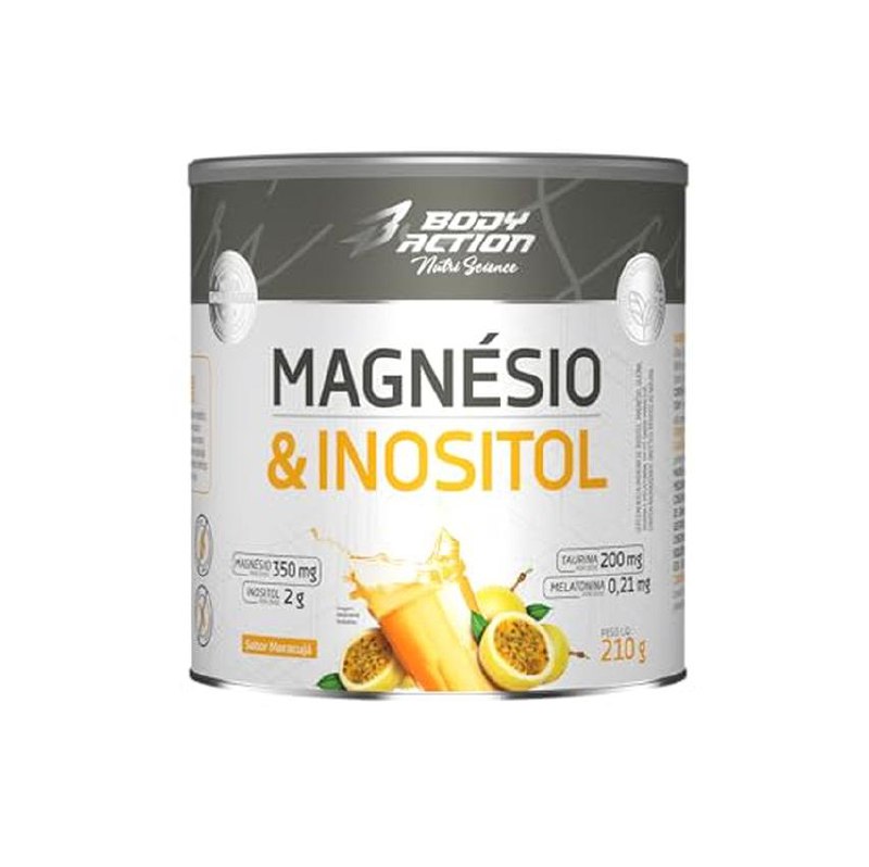 Magnésio e Inositol 210g Sabor Maracujá Bodyaction