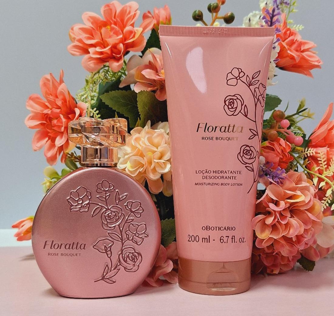 Combo Presente Floratta Rose: Bouquet Desodorante Colônia 75ml +  Creme Hidratante Desodor...