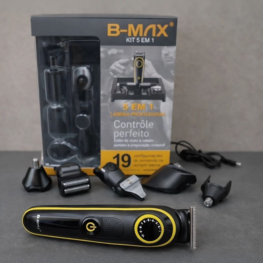 Máquina De Cortar Cabelo Fazer Barba Barbeador Acabamento Pelo B-max Bmc036 5 Em 1 Cor Pre...
